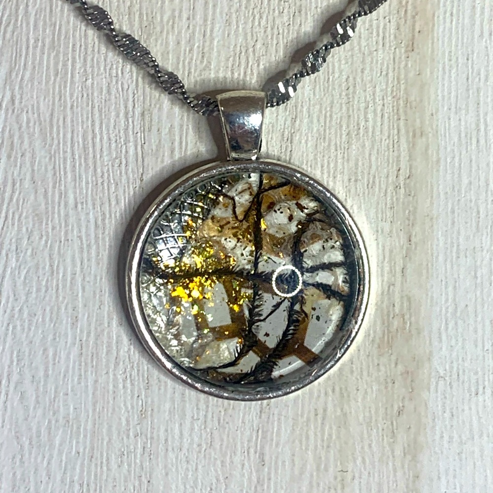 Handmade glass snake & feather necklace